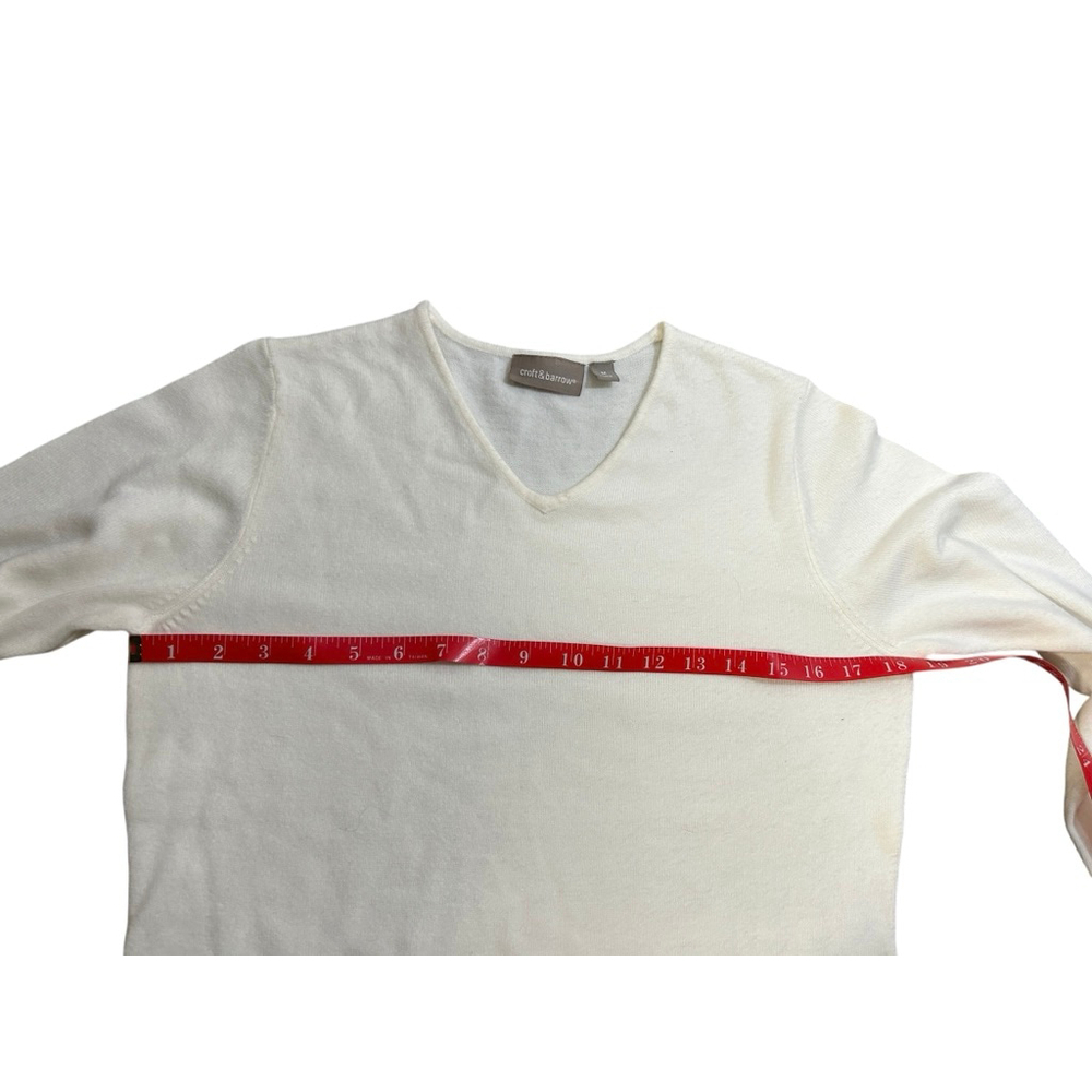 Croft & Barrow Cream V-Neck Sweater M - Picture 4 of 7